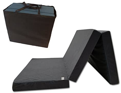 Odolplusz Klappmatratze Faltmatratze Klappbett - Made IN EU - als Matratze Gästebett Gästematratze einsetzbar (Schwarz mit Tasche, 80 x 200 cm)