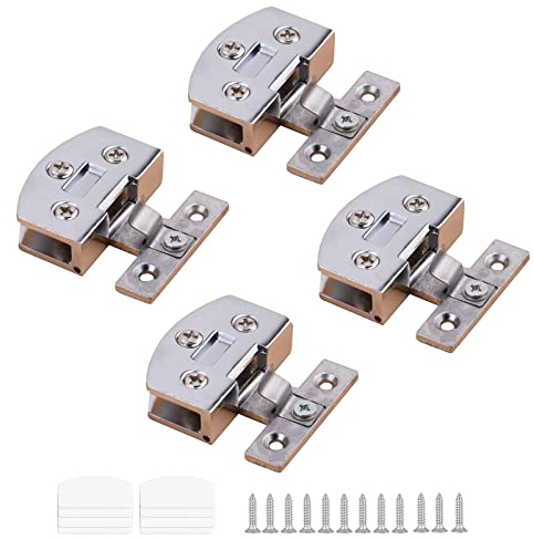 4 Stück Glastüren Clip, Türscharnier Ersatzteile, Glastürscharniere Set Möbelscharnier Glastür, Glas Scharnier, Mit Schrauben, für Glastüren, Vitrinen, Badezimmertüren (3-7mm)