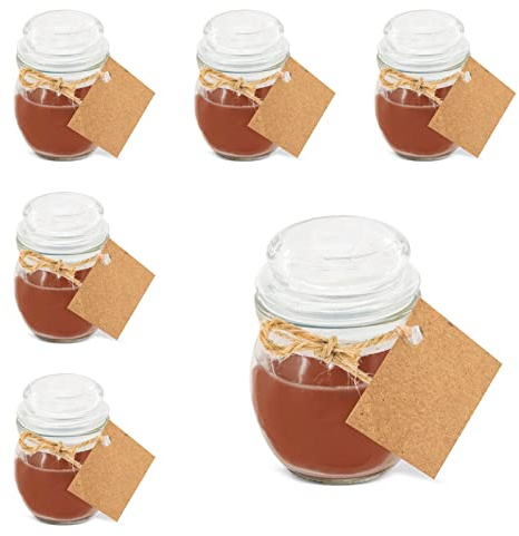 Deliex. Velas aromáticas perfumadas. Vela ambientador decorativa y perfumada en cristal. Detalles para invitados bodas, cafe, coco o rosas (25 UNIDADES, MARRON)