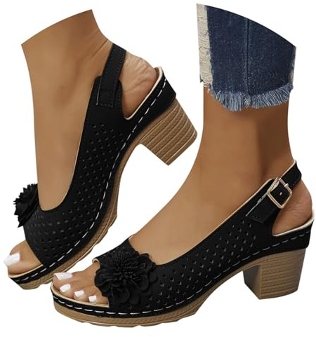 Générique Sandales Compensées Femme Ete Confort Chic Nu Pieds Semelle Confortable Chaussures Antidérapant de Plage Wedges Platform Slipper Bohemia Beach Sandals avec Talon Bloc Sandales
