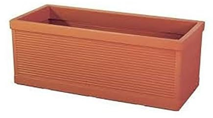 Generico Cassetta Millerighe in Terracotta 82x37x36 cm – Fioriera Artigianale da Esterno – Vaso Rettangolare Scannellato per Piante e Fiori – Fatto a Mano in Italia