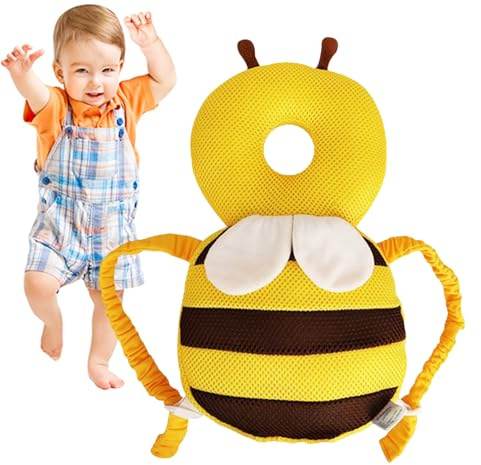 Protector de cabeza para bebé - Suave protección de cabeza con aspecto de abeja para niños pequeños | Ayuda cómoda para el aprendizaje del bebé para el hogar jardín parque