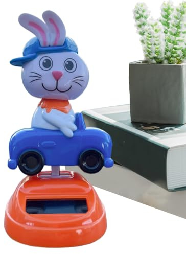 Syengery Figurines Solaires Pour Tableau De Bord,Décoration De Lapin Oscillante De Collection - Ornement De Figurines Dansantes Lapin À Énergie Solaire,Pour Intérieur Bureau Table De Bureau Cadeaux De