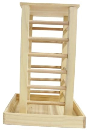 LOVIVER Comedero de de Madera para Conejos, Soporte para Pasto, dispensador de Comida para Animales pequeños, jerbos, erizos, hámsteres, Cobaya