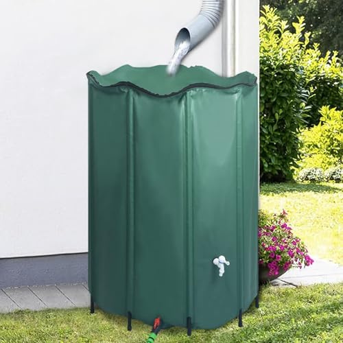 Fasba Collapsible Rain Barrel 1350L Dark Green PVC for Water Collection & Garden Irrigation Model48609