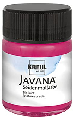 KREUL 8109 - Javana Seidenmalfarbe im 50 ml Glas, weinrot, hochpigmentierte und brillante Farbe auf Wasserbasis, mit fließend flüssigem Charakter, dringt tief in die Fasern ein