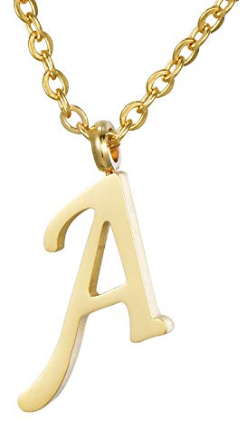 Morella Collar de Oro y Acero Inoxidable con Colgante Letra A