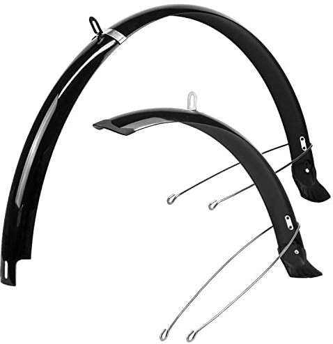 KOMODO 700c Bicycle Mudguards Set for 28-38mm Bike Tyre Size Fenders | 45mm wide, 37cm Stays, Front and rear guards included, Total weight of 520g