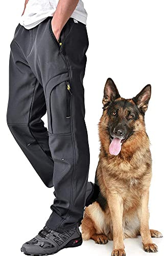 Jessie Kidden Pantalon de ski imperméable pour homme en softshell coupe-vent doublé en polaire pour la marche, la randonnée, l'escalade, le camping, Homme, 191023-UK-MH4409-Grey-6XL, 1 gris., 50