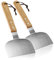 com-four® 2X Grillschaber mit Holzgriff - Grillspachtel aus rostfreiem Stahl und Holz - zum Wenden von Grillgut wie Hamburger bei BBQ (02 Stück - Grillspachtel)