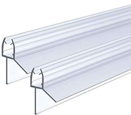 IMPTS dichtung dusche glastür, 2x100cm duschdichtung glastür 5/6mm, Ersatzdichtung Duschkabine Duschwand Badewanne Wasserabweiser Schwallschutz Dichtkeder - Transparent