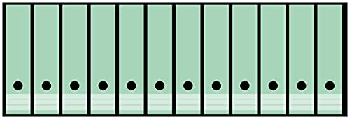 Wallario Ordnerrücken Sticker Pastellgrün - Rückenschilder für 12 breite Ordner, Klebeetiketten