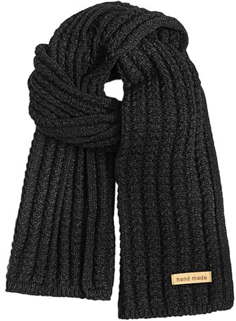 FORVEVO Schal Herren Damen Winter,Warm Strickschal,Weich Winterschal Unisex,Tägliche Aktivitäten,Outdoors,Laufen,Gehen（Schwarz）
