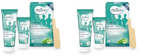 Intim Enthaarungscreme Männer Frauen depilan · extra sanfte Haarentfernung Intimbereich · 75ml+30ml Pflegecreme (Packung mit 2)
