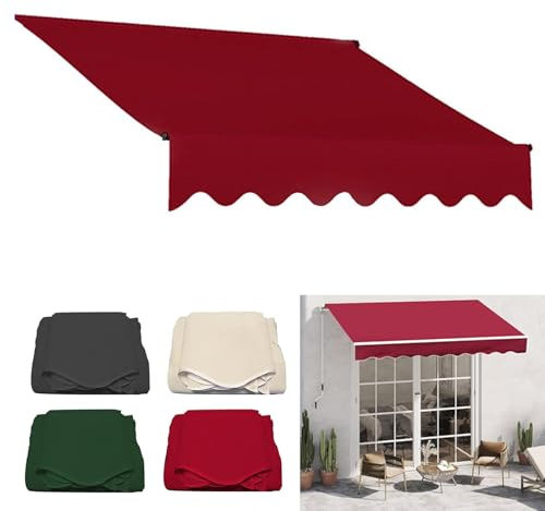 Housse de store imperméable de qualité supérieure - 6 x 2 m (beige) - Matériau de rechange pour auvent de balcon - Protection solaire extérieure