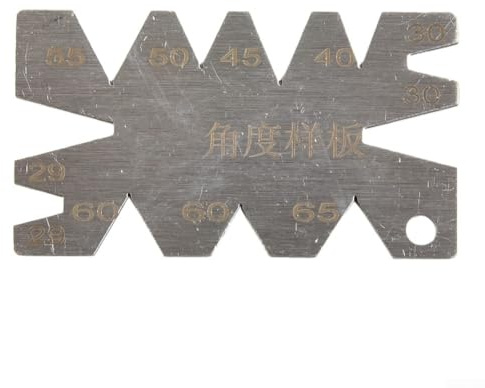 ZWEquipint Herramienta de calibre de corte de rosca de acero inoxidable, plantilla de ajuste con 8 medidas de ángulo, 29 65 grados para herramienta de torno de metal, mecanizado de comprobación de