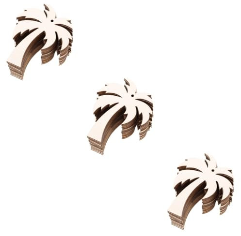 OSALADI 3 Series Decoración Colgante De La Palmera De Decoraciones De Fiesta Tropical Exterior Rebanada Recortes De Árbol Tallos Palma Recorte De Madera 20 Piezas*3