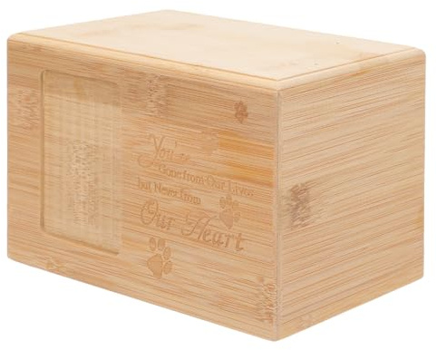 WOONEKY Urne Funéraire en Bambou pour Animaux de Compagnie Boîte à Cendres Naturelle 1 Pièce Imperméable et Écologique Respect Durable pour Chien et Chat Surface Lisse et Ponçage Fin