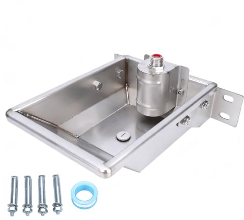 Naroote Automatic Livestock Drinking Water Bowl, Heavy Duty Thickened Stainless Steel Cattle and Sheep Water Dispenser with Built in Faucet, Livestock Waterer for Horses Sheep Pigs