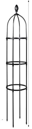 Obelisco da giardino in metallo, traliccio da giardino in metallo, supporto per piante rampicanti in acciaio rivestito in polietilene, diametro 31,8 cm, 3 pezzi, struttura resistente per una migliore