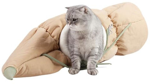 Djowyh Kattunnel, vikbar interaktiv leksak | lektunnel med boll, för små katter, kattungar, valpar och kaniner utomhus och inomhus
