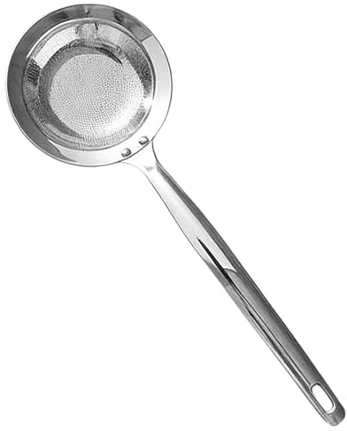 Strainer Spoon - Stainless Steel,Professional Skimmer, Healthy Fat Reduction | Durable Cooking Strainer,Handle,Strainers Fine Mesh For Cooking Frying Soup Sauce Butter Making