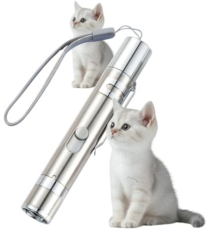 EASERIA Jouet interactif pour Chat, Jouet à lumière pour Chats, pour l'exercice Physique et l'instinct de Chasse du Chat, 7 Fonctions en 1, Rechargeable par USB