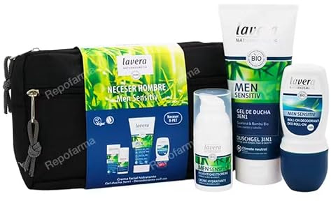 Men Sensitiv Neceser con Crema Facial, Gel Ducha y Desodorante