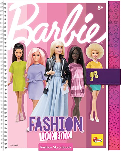 Lisciani - BARBIE - Cuaderno de Bosquejo Look Tendencia - Estudio de Moda - Modelos de Vestir - Juego Creativo - Rotuladores y Lápices de Color - Para Chicas a Partir de 5 Años