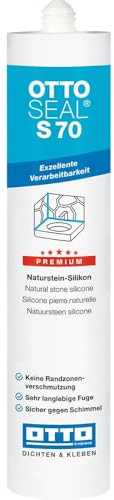 OTTOSEAL S 70 Premium-Naturstein-Silikon 310ml C197 edelstahl - Keine Randzonenverschmutzung - Sicher gegen Schimmel & ideal für Bad, Küche & Wohnbereich