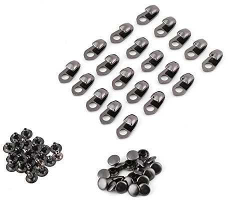 20 Stück Alloy Schnürsenkel Schnallen Haken mit Nieten, Boot Schnürsenkel Sicherheits Schnürsenkel Schnallen Silber für Klettern Wanderschuhe Arbeit im Freien Bergsteigen Stiefel
