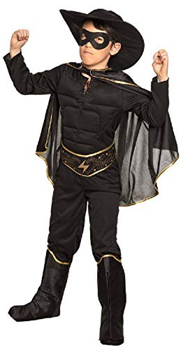 Boland - Kostüm für Kinder Bandit, für Jungen, Hut, Augenmaske, Umhang, Einteiler, Gürtel, Stiefelstulpen, Verkleidung, Kostümset, Zorro, Mottoparty, Karneval