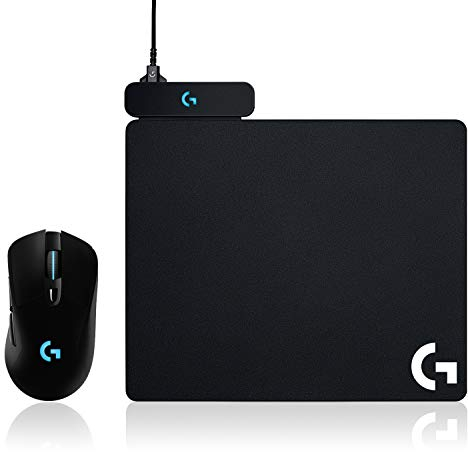 Logitech G703 Lightspeed kabellose Gaming-Maus (mit Hero 16K-Sensor, Lightsync RGB, Powerplay-kompatibel, Gewicht von 95 g) + Logitech Powerplay Wireless Charging Gaming Mousepad