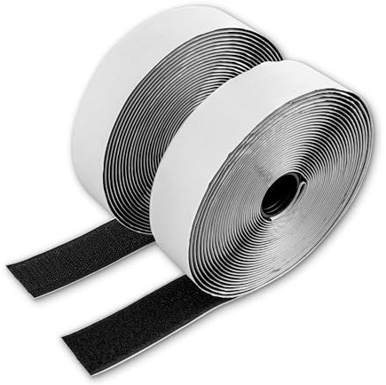 Självhäftande kardborretejp, 4 meter fleecetejp + 4 meter kroktejp, 20 mm bred, kan delas med sax, självhäftande kardborreband, dubbelhäftande tejp med kardborreband
