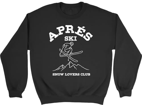 Shopagift Apres Ski Kids Sweatshirt Snow Lovers Club Skiing Jumper Boys Girls Black