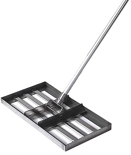 Rastrello per prato in acciaio inox, livellatore per erba da golf, 106,7 cm, strumento di livellamento del prato per la finitura del cortile e il taglio del golf