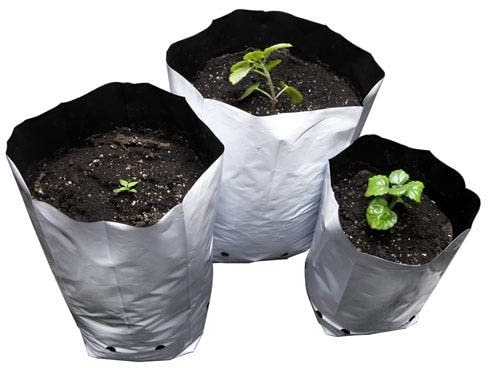 200x Bolsas Blanca LPDE de Plástico para el cultivo 1GAL (3,8L)