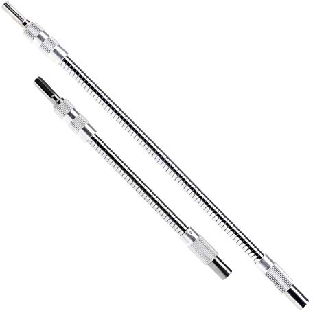 YINETTECH Flexible Bohrerverlängerung, Schafthalter, Sechskant-Schläuche, 200 mm und 300 mm, Verlängerung, Schraubendreher, Bohrerschafthalter, 360 Grad, 1/4 bis 1/4 Zoll, 2 Stück