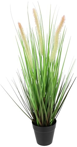 Flair Flower Erba Artificiale a Coda di Volpe in Vaso Erba Artificiale, pianta Verdi, Erba Decorativa, Erba Decorativa, Erba Ornamentale, Erba solitaria, Verde, 52 cm