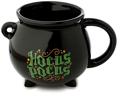 Puckator Hocus Pocus - Taza de café con forma de caldero negro con forma de caldero negro, accesorios divertidos para el hogar, bonitos regalos para novia, tazas grandes para hombres y mujeres, tazas