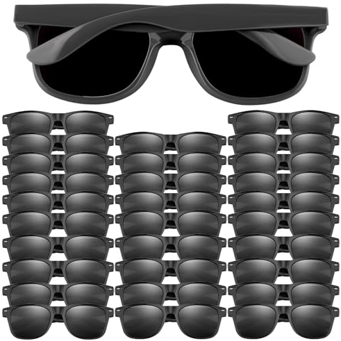 FEPITO 30 Stück Kinder-Party-Sonnenbrillen für Kinder, Geburtstagsfeiern, Leckerlibeutel-Füllstoffe für Strand-Pool-Party-Spielzeug, Schwarz