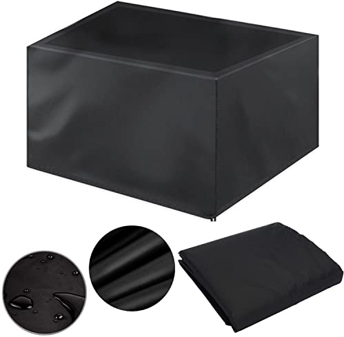 rngcpto Abdeckung Gartenmöbel Winterfest, Abdeckplane 110x60x75cm Wasserdicht für Gartentisch Schutzhülle Rechteckige Winddicht - Schwarz (110x60x75cm)