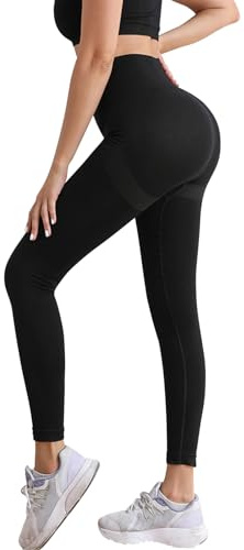 Lishang Legging de Sport Femme Push Up Leggings Taille Haute Scrunch Butt Lift Yoga Pantalon Sport Compression Collants Opaque Slim Fit