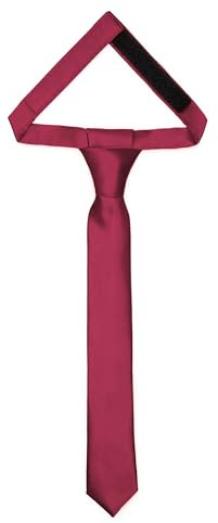 Ladeheid Cravate pour enfants pour garçons - Look élégant brillant, Pré-nouée avec une fermeture scratch, Parfaite pour les occasions spéciales - Cravate clip stylée TKS (31cm x 4cm, Bordeaux)