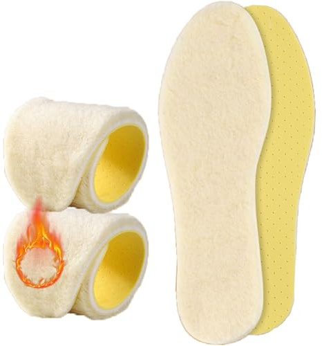 Solette Termiche Invernali Lana Calda Solette in Lana Naturale Soletta Scarpa inserti Solette Scarpe Termiche in Lana d'agnello Donna Uomo Adulto Adatto gli Stivali e Scarpe in Invernali Confortevole