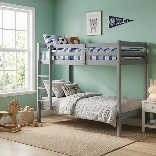Panana Bunk Bed 3FT Wooden Bunky Sleeper Bed Single Double Bed For Kids, Children (Black)