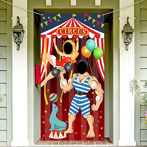 décorations de bannière de fête de Cirque, Toile de Fond de fête de Cirque de Carnaval, bannière de Porte Photo Grande bannière de Porte Photo en Tissu pour décoration de fête de Cirque de c