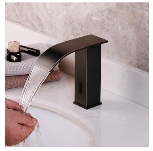 ZJXANOZ Automatic Sensor Bath Faucet Bathroom Basin Sink Oil Rubbed Bronze Touch-Free Infrared Water Mixer Tap Kitchen(OneColor)
