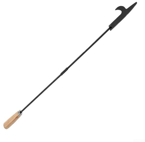 Tisonnier de cheminée robuste avec poignée en bois massif construit en fer pour une manipulation efficace des cendres et des bûches dans les cheminées