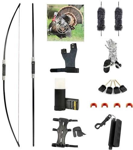 PYMUST Traditional Longbow, 164cm Takedown Recurve 50-70 Lbs